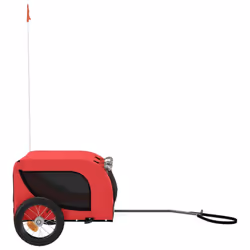 vidaXL Dog Bike Trailer Bicycle Trailer Bike Carriage Oxford Fabric and Iron - red, 124 x 53 x 53 cm - Additional view 4