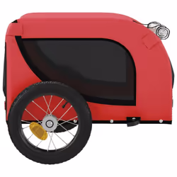 vidaXL Dog Bike Trailer Bicycle Trailer Bike Carriage Oxford Fabric and Iron - red, 124 x 53 x 53 cm - Additional view 5