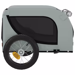 vidaXL Dog Bike Trailer Bicycle Trailer Bike Carriage Oxford Fabric and Iron - grey, 124 x 53 x 53 cm - Additional view 5