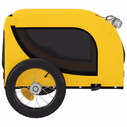 vidaXL Dog Bike Trailer Bicycle Trailer Bike Carriage Oxford Fabric and Iron - yellow, 124 x 53 x 53 cm - Additional view 5