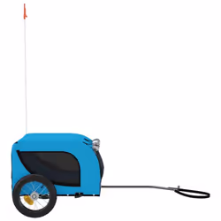 vidaXL Dog Bike Trailer Bicycle Trailer Bike Carriage Oxford Fabric and Iron - blue, 124 x 53 x 53 cm - Additional view 4