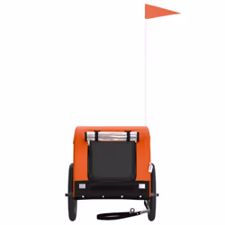 vidaXL Dog Bike Trailer Bicycle Trailer Bike Carriage Oxford Fabric and Iron - orange, 124 x 65 x 66 cm - Additional view 2