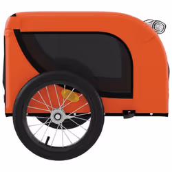 vidaXL Dog Bike Trailer Bicycle Trailer Bike Carriage Oxford Fabric and Iron - orange, 124 x 65 x 66 cm - Additional view 5