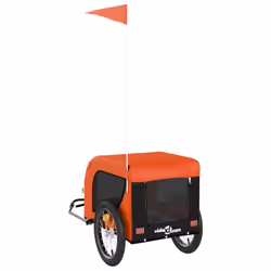 vidaXL Dog Bike Trailer Bicycle Trailer Bike Carriage Oxford Fabric and Iron - orange, 124 x 65 x 66 cm - Additional view 6