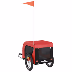 vidaXL Dog Bike Trailer Bicycle Trailer Bike Carriage Oxford Fabric and Iron - red, 124 x 65 x 66 cm - Additional view 6