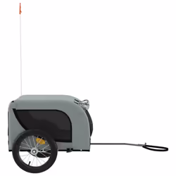 vidaXL Dog Bike Trailer Bicycle Trailer Bike Carriage Oxford Fabric and Iron - grey, 124 x 65 x 66 cm - Additional view 4
