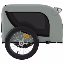 vidaXL Dog Bike Trailer Bicycle Trailer Bike Carriage Oxford Fabric and Iron - grey, 124 x 65 x 66 cm - Additional view 5