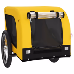 vidaXL Dog Bike Trailer Bicycle Trailer Bike Carriage Oxford Fabric and Iron - yellow, 124 x 65 x 66 cm - Additional view 2