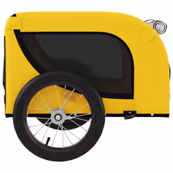 vidaXL Dog Bike Trailer Bicycle Trailer Bike Carriage Oxford Fabric and Iron - yellow, 124 x 65 x 66 cm - Additional view 5