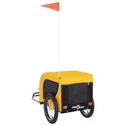 vidaXL Dog Bike Trailer Bicycle Trailer Bike Carriage Oxford Fabric and Iron - yellow, 124 x 65 x 66 cm - Additional view 6