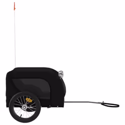 vidaXL Dog Bike Trailer Bicycle Trailer Bike Carriage Oxford Fabric and Iron - black, 124 x 65 x 66 cm - Additional view 4