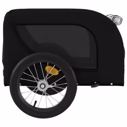 vidaXL Dog Bike Trailer Bicycle Trailer Bike Carriage Oxford Fabric and Iron - black, 124 x 65 x 66 cm - Additional view 5