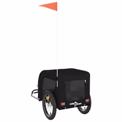 vidaXL Dog Bike Trailer Bicycle Trailer Bike Carriage Oxford Fabric and Iron - black, 124 x 65 x 66 cm - Additional view 6