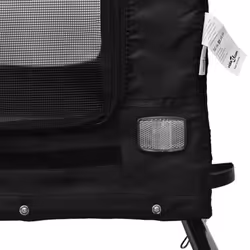 vidaXL Dog Bike Trailer Bicycle Trailer Bike Carriage Oxford Fabric and Iron - black, 124 x 65 x 66 cm - Additional view 8