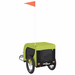 vidaXL Dog Bike Trailer Bicycle Trailer Bike Carriage Oxford Fabric and Iron - green, 124 x 65 x 66 cm - Additional view 6
