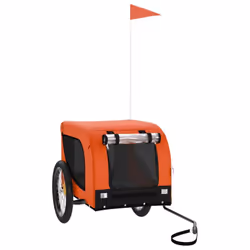 vidaXL Dog Bike Trailer Bicycle Trailer Bike Carriage Oxford Fabric and Iron - orange, 136 x 69 x 73.5 cm
