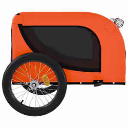 vidaXL Dog Bike Trailer Bicycle Trailer Bike Carriage Oxford Fabric and Iron - orange, 136 x 69 x 73.5 cm - Additional view 5