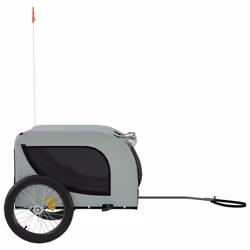 vidaXL Dog Bike Trailer Bicycle Trailer Bike Carriage Oxford Fabric and Iron - grey, 136 x 69 x 73.5 cm - Additional view 4