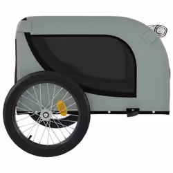 vidaXL Dog Bike Trailer Bicycle Trailer Bike Carriage Oxford Fabric and Iron - grey, 136 x 69 x 73.5 cm - Additional view 5