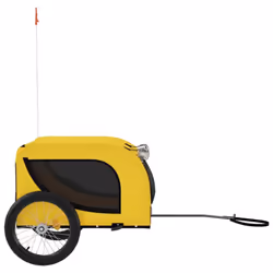 vidaXL Dog Bike Trailer Bicycle Trailer Bike Carriage Oxford Fabric and Iron - yellow, 136 x 69 x 73.5 cm - Additional view 4
