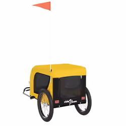vidaXL Dog Bike Trailer Bicycle Trailer Bike Carriage Oxford Fabric and Iron - yellow, 136 x 69 x 73.5 cm - Additional view 6
