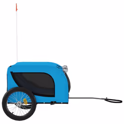 vidaXL Dog Bike Trailer Bicycle Trailer Bike Carriage Oxford Fabric and Iron - blue, 136 x 69 x 73.5 cm - Additional view 4