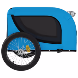 vidaXL Dog Bike Trailer Bicycle Trailer Bike Carriage Oxford Fabric and Iron - blue, 136 x 69 x 73.5 cm - Additional view 5