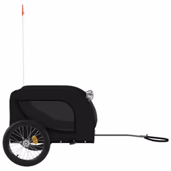 vidaXL Dog Bike Trailer Bicycle Trailer Bike Carriage Oxford Fabric and Iron - black, 136 x 69 x 73.5 cm - Additional view 4