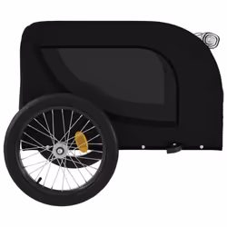 vidaXL Dog Bike Trailer Bicycle Trailer Bike Carriage Oxford Fabric and Iron - black, 136 x 69 x 73.5 cm - Additional view 5