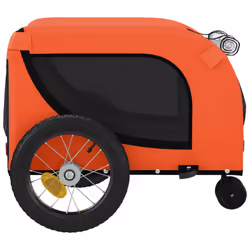 vidaXL Dog Bike Trailer Bicycle Trailer Bike Carriage Oxford Fabric and Iron - orange and black, 124 x 53 x 53 cm - Additional view 5