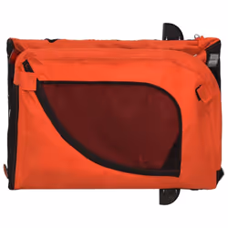 vidaXL Dog Bike Trailer Bicycle Trailer Bike Carriage Oxford Fabric and Iron - orange and black, 124 x 53 x 53 cm - Additional view 7