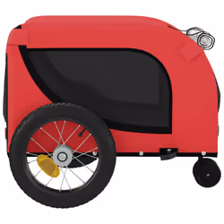 vidaXL Dog Bike Trailer Bicycle Trailer Bike Carriage Oxford Fabric and Iron - red and black - Additional view 5