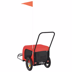 vidaXL Dog Bike Trailer Bicycle Trailer Bike Carriage Oxford Fabric and Iron - red and black - Additional view 6