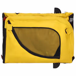 vidaXL Pet Bike Trailer Dog Carrier Grey and Black Oxford Fabric and Iron - yellow and black, 124 x 53 x 53 cm - Additional view 7