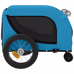 vidaXL Pet Bike Trailer Dog Carrier Grey and Black Oxford Fabric and Iron - blue and black, 124 x 53 x 53 cm - Additional view 5