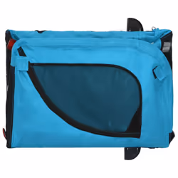 vidaXL Pet Bike Trailer Dog Carrier Grey and Black Oxford Fabric and Iron - blue and black, 124 x 53 x 53 cm - Additional view 7