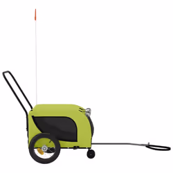 vidaXL Dog Bike Trailer Bicycle Trailer Bike Carriage Oxford Fabric and Iron - green and black - Additional view 4