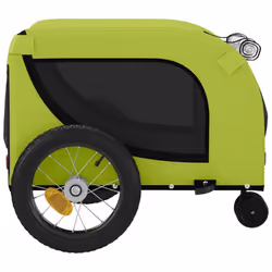 vidaXL Dog Bike Trailer Bicycle Trailer Bike Carriage Oxford Fabric and Iron - green and black - Additional view 5