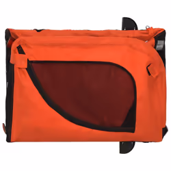 vidaXL Pet Bike Trailer Dog Carrier Grey and Black Oxford Fabric and Iron - orange and black, 125 x 63 x 66 cm - Additional view 7