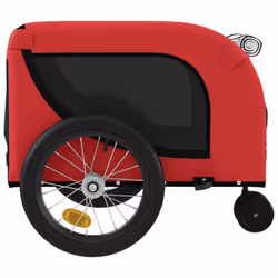 vidaXL Dog Bike Trailer Bicycle Trailer Bike Carriage Oxford Fabric and Iron - red and black, 125 x 63 x 66 cm - Additional view 5