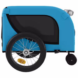 vidaXL Pet Bike Trailer Dog Carrier Grey and Black Oxford Fabric and Iron - blue and black, 125 x 63 x 66 cm - Additional view 5