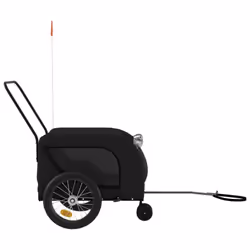 , 125 x 63 x 66 cm) vidaXL Dog Bike Trailer Bicycle Trailer Bike Carriage Oxford Fabric and Iron - black (with handle - Additional view 4