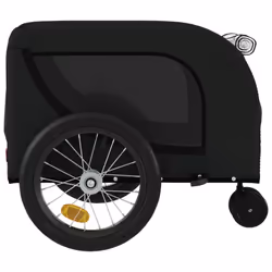 , 125 x 63 x 66 cm) vidaXL Dog Bike Trailer Bicycle Trailer Bike Carriage Oxford Fabric and Iron - black (with handle - Additional view 5