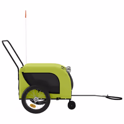 vidaXL Dog Bike Trailer Bicycle Trailer Bike Carriage Oxford Fabric and Iron - green and black, 125 x 63 x 66 cm - Additional view 4