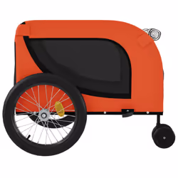 vidaXL Dog Bike Trailer Bicycle Trailer Bike Carriage Oxford Fabric and Iron - orange and black, 134 x 68 x 74 cm - Additional view 5