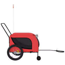 vidaXL Dog Bike Trailer Bicycle Trailer Bike Carriage Oxford Fabric and Iron - red and black, 134 x 68 x 74 cm - Additional view 4