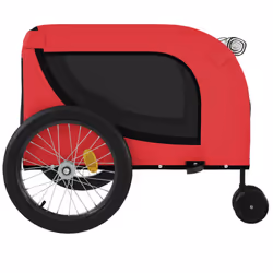 vidaXL Dog Bike Trailer Bicycle Trailer Bike Carriage Oxford Fabric and Iron - red and black, 134 x 68 x 74 cm - Additional view 5