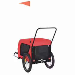 vidaXL Dog Bike Trailer Bicycle Trailer Bike Carriage Oxford Fabric and Iron - red and black, 134 x 68 x 74 cm - Additional view 6
