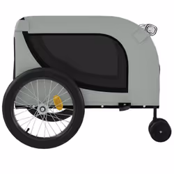 vidaXL Dog Bike Trailer Bicycle Trailer Bike Carriage Oxford Fabric and Iron - grey and black, 134 x 68 x 74 cm - Additional view 5