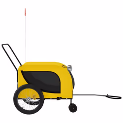 vidaXL Dog Bike Trailer Bicycle Trailer Bike Carriage Oxford Fabric and Iron - yellow and black, 134 x 68 x 74 cm - Additional view 4